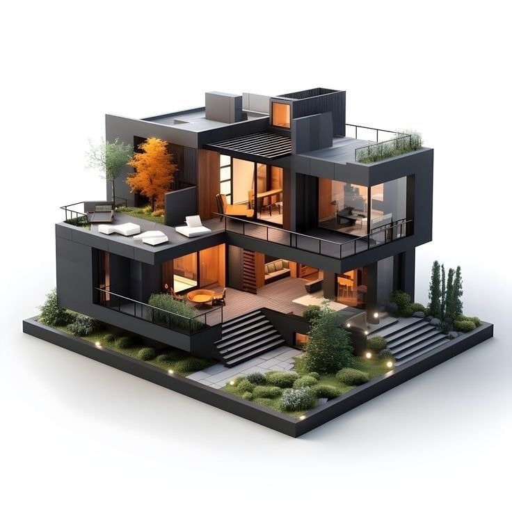 Thiết kế mặt tiền biệt thự Luxury sử dụng vật liệu cao cấp như đá tự nhiên, kính lớn và hệ lam kiến trúc tạo nên vẻ đẹp hiện đại, bền vững theo thời gian